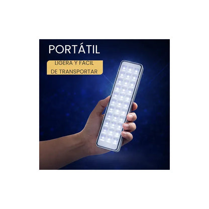 Pack X2 Lámpara Luz Led De Emergencia Recargable 20 Hrs Blanco