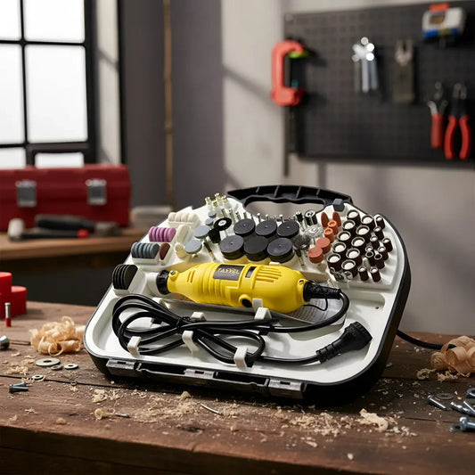 Minitorno Rotativo Inalámbrico Figoimport Ch2904-x Con 160 Accesorios Y Eje Flexible Para Bricolaje Y Precisión 60 Hz