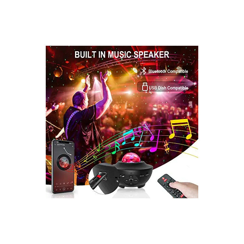 Proyector Galaxia Estrellas Universo Con Bluetooth Color De La Estructura Negro