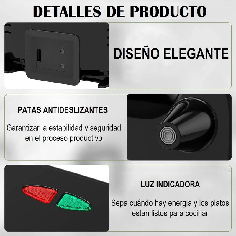 Maquina Electrica Tostadora Sanguchera Desayunos Y Meriendas Negro