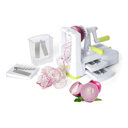 Veggetti Rallador Rotatorio 3 En 1 Espiral Verde Cortador Blanco