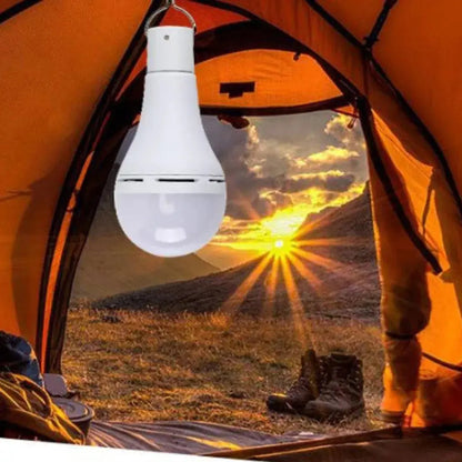 Ampolleta  Pack X2 Led 5w Solar Con Panel 7 Horas De Luz Blanco Frío