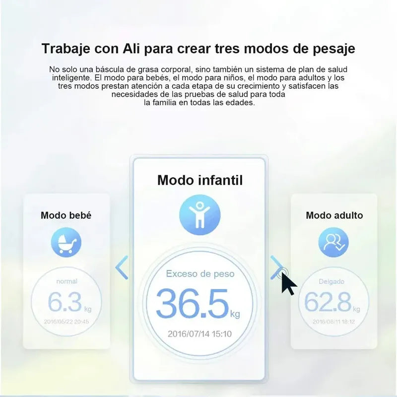 Pesa Balanza Digital Arca Bluetooth Baño Con App Negro Vidrio Hasta 180kg