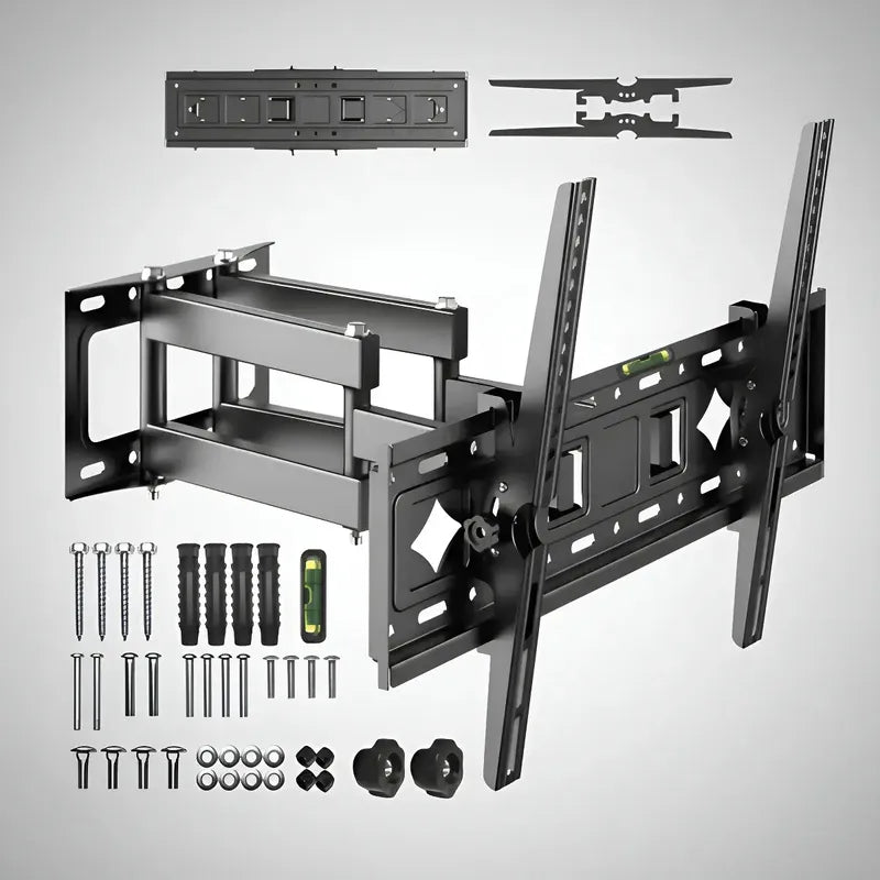 Figoimport Soporte De Pared Para Tv De Dos Brazos Articulados Que Se Adapta A La Mayoría De Televisores Led, Lcd, Oled De Pantalla Plana, Inclinable De Movimiento Completo Giratorio Figo Store Negro