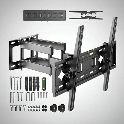 Figoimport Soporte De Pared Para Tv De Dos Brazos Articulados Que Se Adapta A La Mayoría De Televisores Led, Lcd, Oled De Pantalla Plana, Inclinable De Movimiento Completo Giratorio Figo Store Negro
