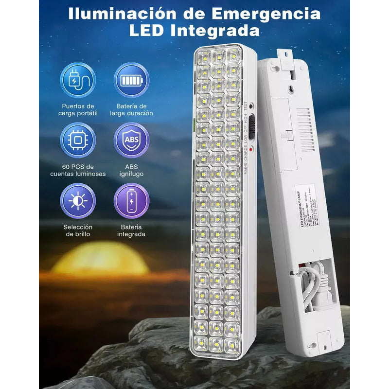 Lámpara Led De Emergencia Recargable 24 Horas Modelo Ca-629 Blanco