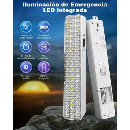 Lámpara Led De Emergencia Recargable 24 Horas Modelo Ca-629 Blanco