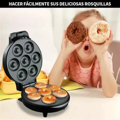 Maquina De Waffles Y Donas Waflera Intercambiable Reposteria Negro