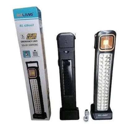 Lámpara 48 Led Solar Foco Luz Emergencia Recargable  Negro