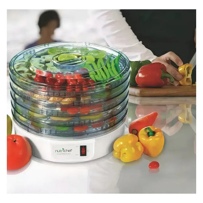 Deshidratador De Alimentos Con 5 Bandejas Y Termostato, Para Frutas Y Verduras Blanco