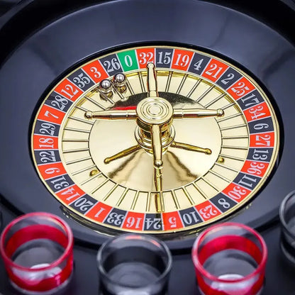 Juego De Ruleta De Vidrio Para Shots Con 16 Vasos Y 2 Bolas  Ideal Para Fiestas