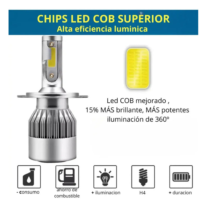 Kit Luces Led Para Auto H4 C6 Look Con Ventilador