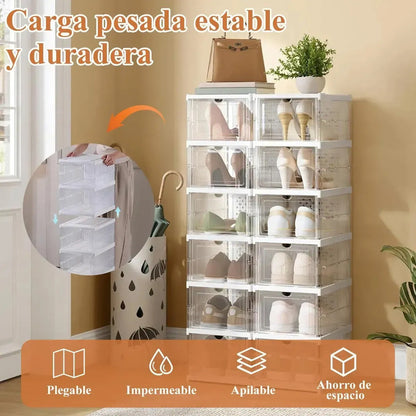 Zapatera Plegable De 6 Niveles Organizador De Almacenamiento Blanco