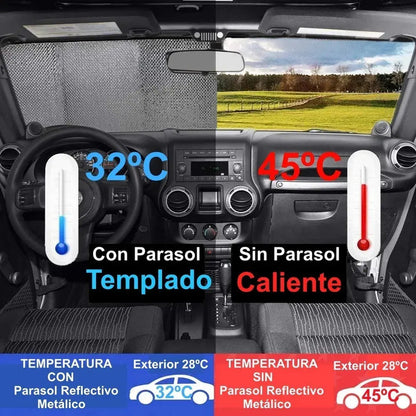 Parasol Retráctil Para Auto Y Camioneta Con Protección Uv E Impermeable  130x60 Cm Gris