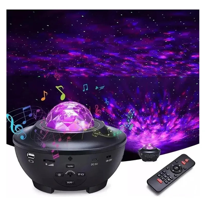 Proyector Galaxy De Estrellas Led Con Sonido Bluetooth Negro