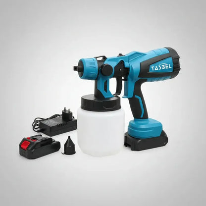 Figoimport Pistola Pulverizador De Pintura A Pilas Pistola Pulverizadora De Pintura Inalámbrica De 2 Baterías Fácil De... Azul