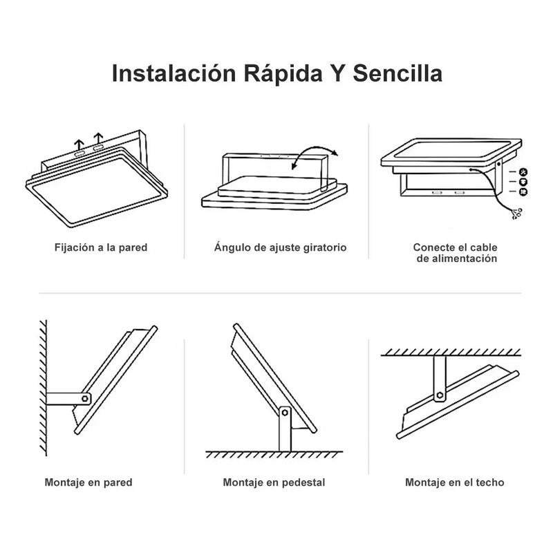 Foco Reflector Proyector Electrico Led 400w Impermeable 6500k Luz Fria Blanca Carcasa Negra Alta Potencia Ideal