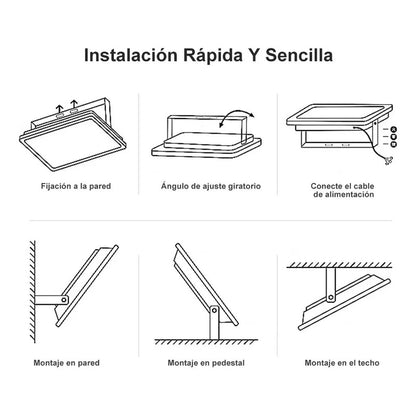 Foco Reflector Proyector Electrico Led 400w Impermeable 6500k Luz Fria Blanca Carcasa Negra Alta Potencia Ideal
