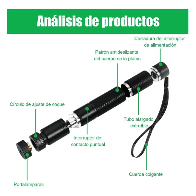 Puntero Laser Verde Astronómico Batería 10.000 Mw + Llave
