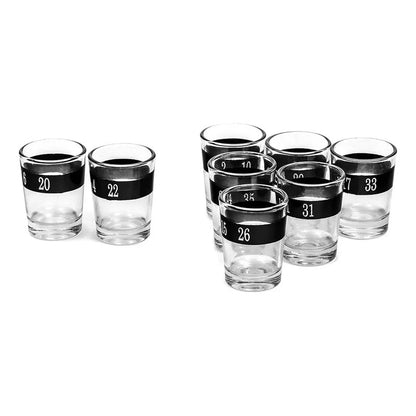 Juego De Ruleta De Vidrio Para Shots Con 16 Vasos Y 2 Bolas  Ideal Para Fiestas