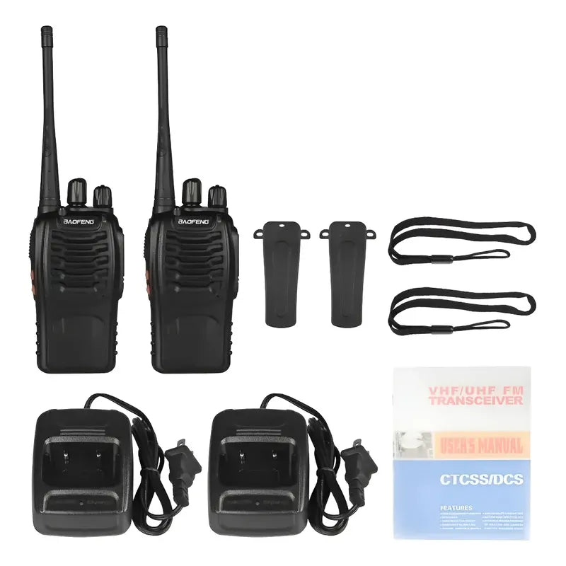 Dos Radio Transmisor Walkie Talkie Bf-777s Baofeng Woki Toki Negro