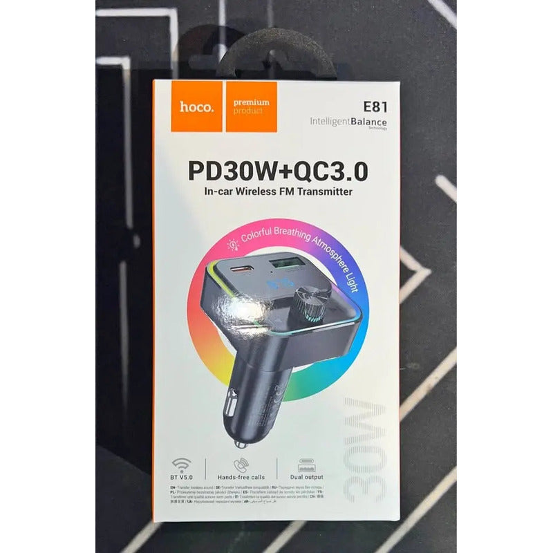 Transmisor Fm Bluetooth Cargador Auto Generic Pd-qc30
