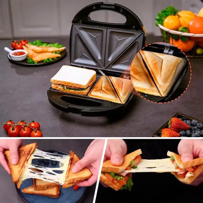 Sandwichera Tostadora 2 Panes Eléctrica 750w. Color Negro