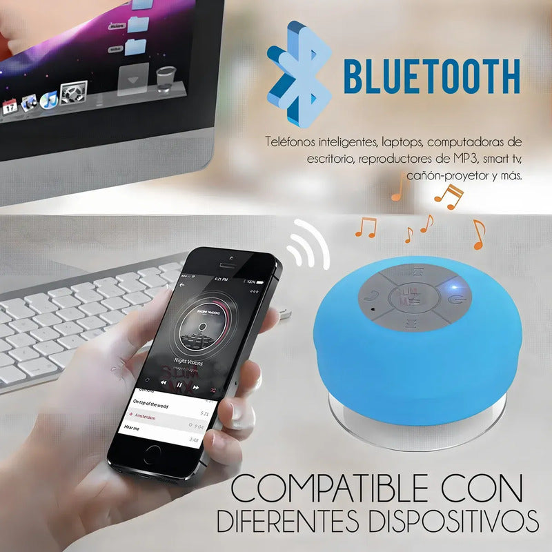 Parlante Manos Libre Pack X2 Para Ducha Impermeable Colores