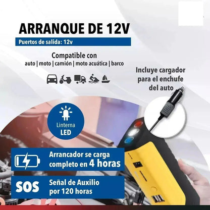 Arrancador Portátil Partidor J12 20w Para Auto Y Camioneta