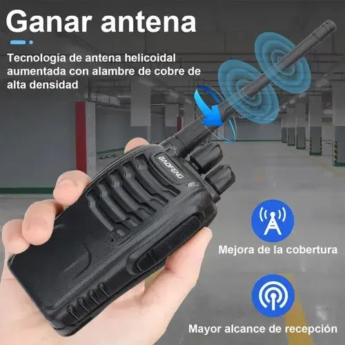 Walkie Talkie Baofeng 888-s Kit 2 Radios 16 Canales Negro