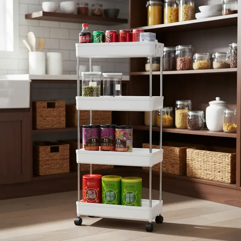 Organizador Baño Carro Cocina Organizador Cocina 4 Niveles Blanco