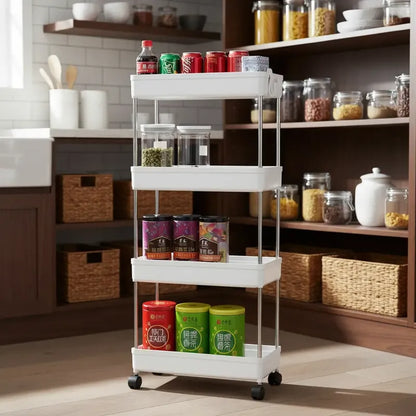 Organizador Baño Carro Cocina Organizador Cocina 4 Niveles Blanco