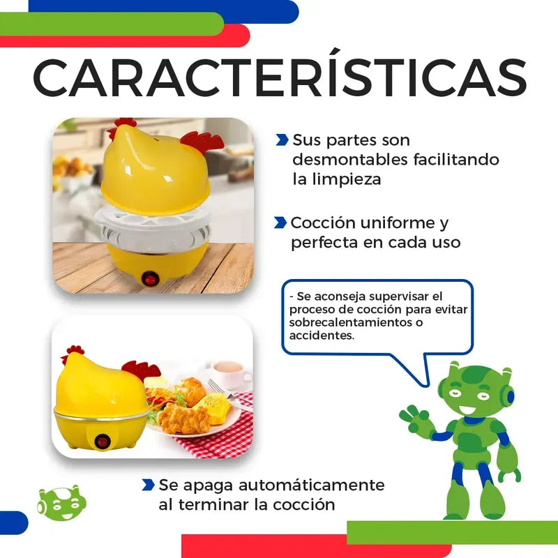 Maquina Hervidor De Huevos Cocina Hogar Amarillo