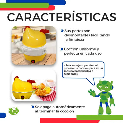 Maquina Hervidor De Huevos Cocina Hogar Amarillo