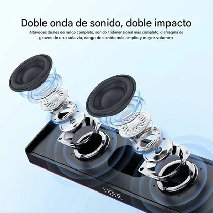 Barra De Sonido Inalambrica Rgb Bluetooth Parlante Pc Tv Negro