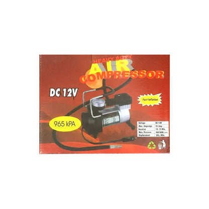 Compresor Aire Metalico Vehiculo Auto Moto Color Plateado