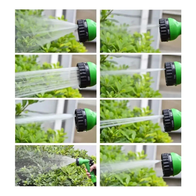 Manguera Retráctil Expandible Magic Hose 45m Verde Jardín Conecta Pitón Verde