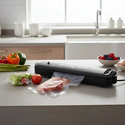 Maquina Selladora Al Vacío Alimentos Sellador + Bolsas Color Negro Transparente