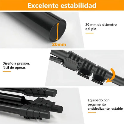Trípode Para Celular Y Cámara Profesional Figostore Sl3600 De Aluminio Con Cabezal Panorámico Negro