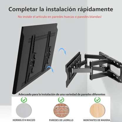 Soporte Tv Pared Ajustable Brazo 32-70 Hogar  Negro