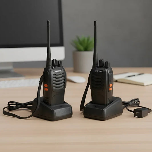 Dos Radio Transmisor Walkie Talkie Bf-777s Baofeng Woki Toki Negro