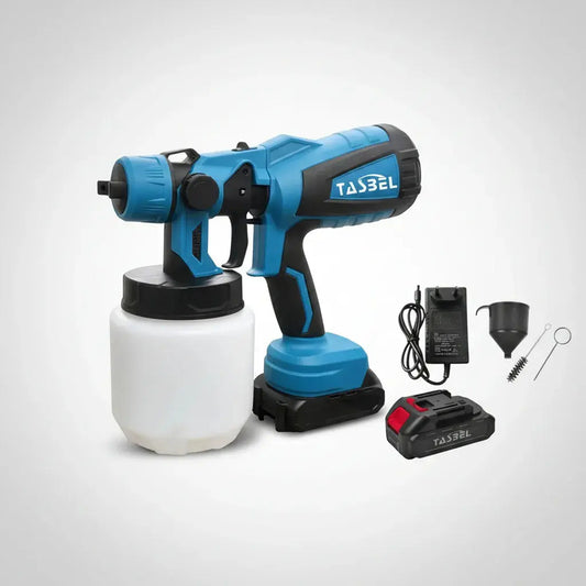 Figoimport Pistola Pulverizador De Pintura A Pilas Pistola Pulverizadora De Pintura Inalámbrica De 2 Baterías Fácil De... Azul