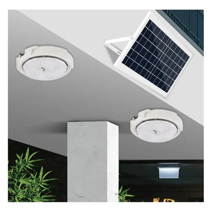 Lampara Plafon Sensor Movimient Redonda De Techo Solar 100w Blanco
