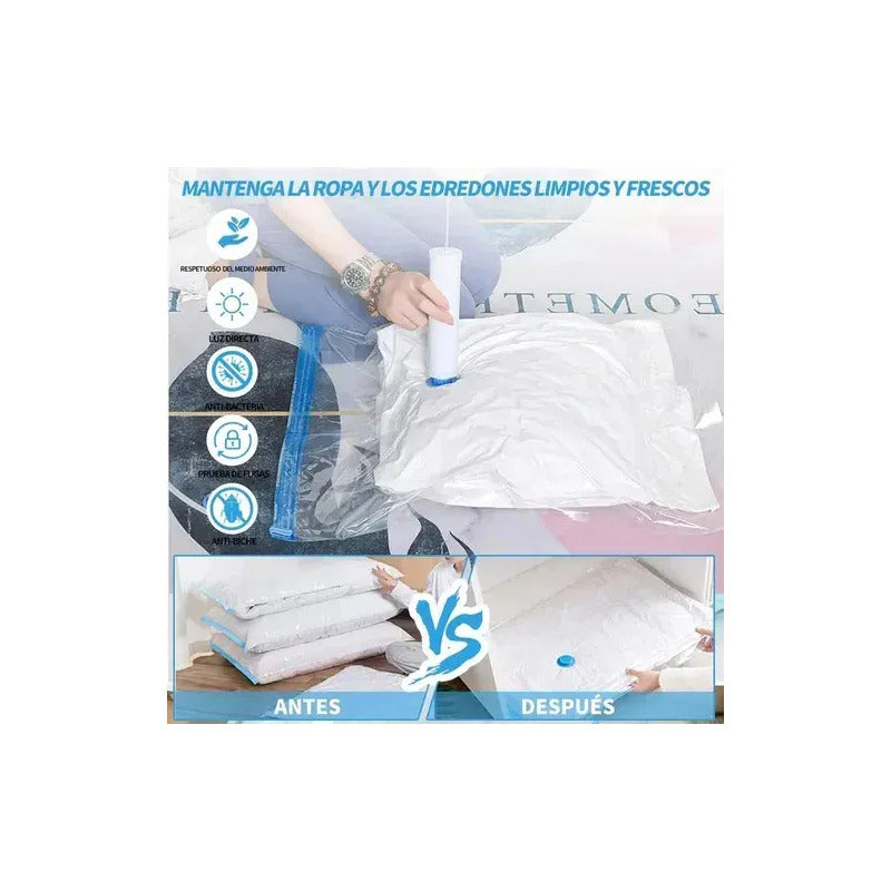 Bolsas Al Vacio Comprimir Ropa Ahorra Espacio 68x98 Pack 12