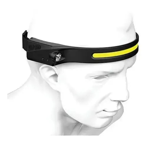 Linterna Cintillo Con Sensor Para Uso Frontal Cabeza 1 Tira Color De La Linterna Negro Color De La Luz Blanca Blanco Negro