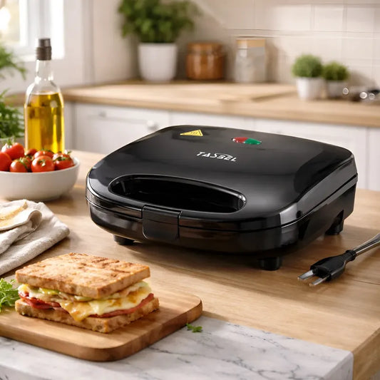 Sandwichera Electrica Grill 2 En 1 Tostadora De Pan 1200w Negro