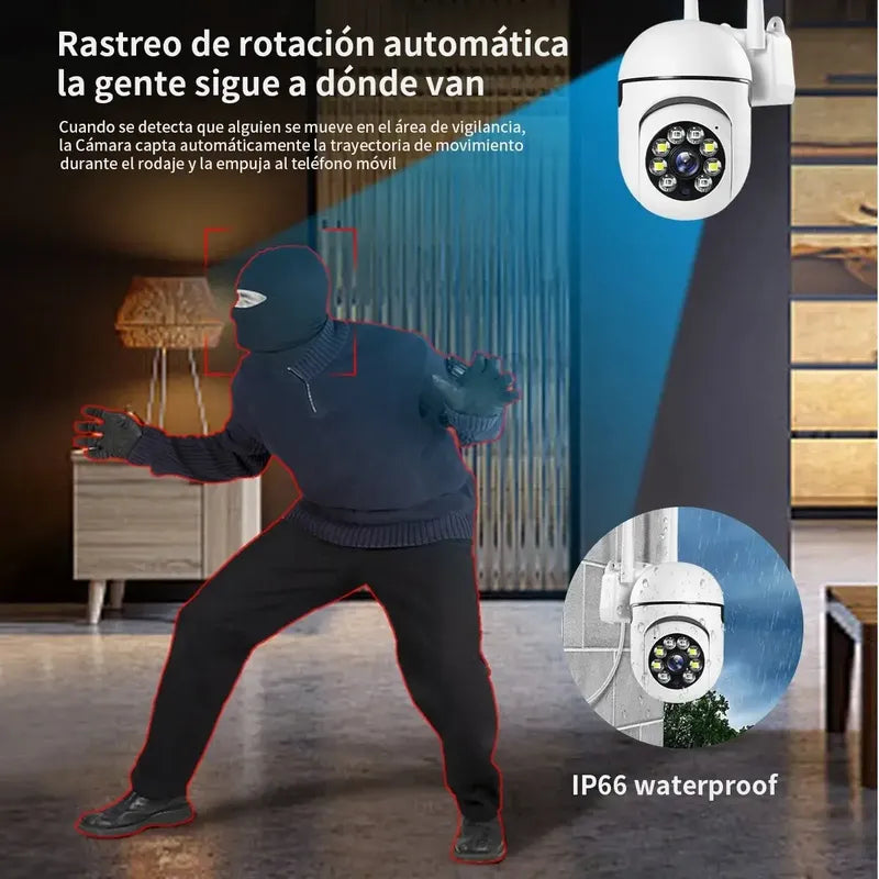 Cámara De Seguridad Domo Wi-fi Exterior/interior 360° Con Visión Nocturna Y Audio Bidireccional Full Hd Blanco