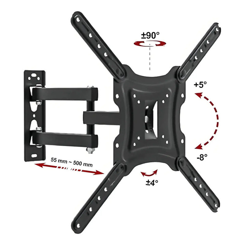 Soporte Para Tv Brazo 14 A 55 Pulgadas Pared Con Tornillos D Color Negro F-3 P-1