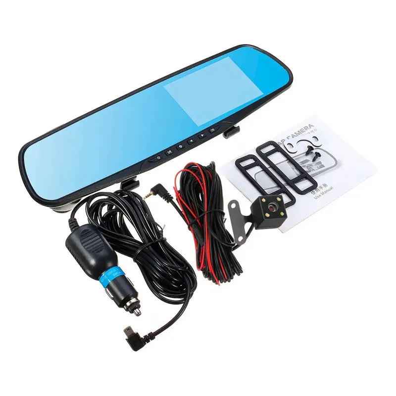 Espejo Retrovisor Con Cámara Frontal Y De Retroceso Hd Para Auto