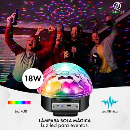 Bola Led Luz Audioritmica Figo Import Efectos Media Esfera Parlante Usb Bola Magica Luces Disco Fiesta, Reuniones Figo